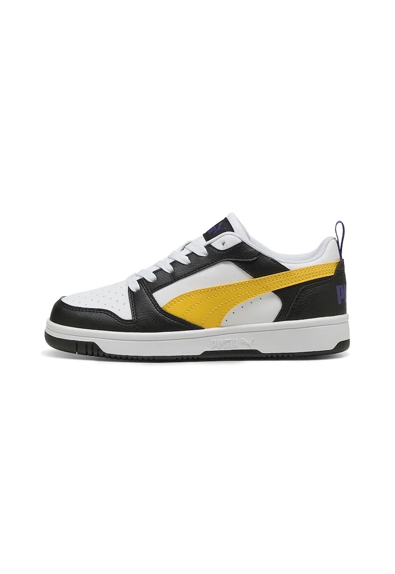 Pantofi sport Rebound V6 din piele ecologica, Alb/Negru/Galben