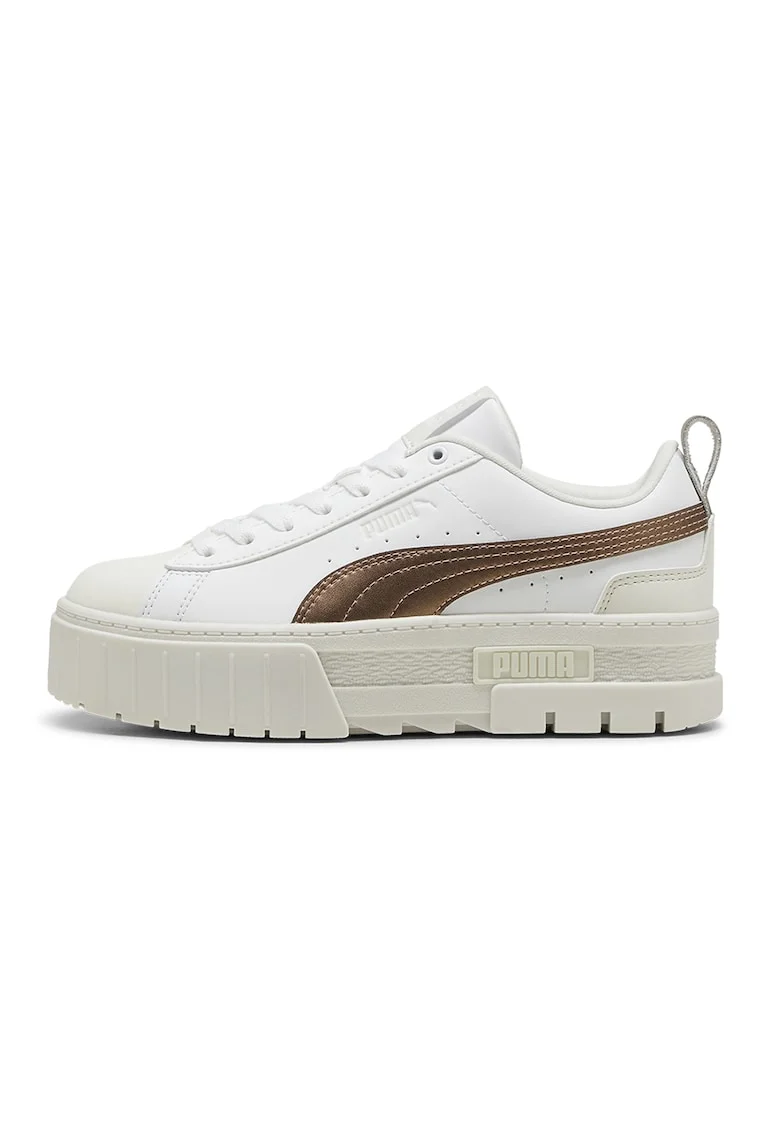 Pantofi sport flatform Mayze Glow-Up, Alb/Maro inchis