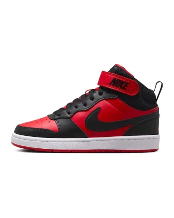 Pantofi sport mid-high cu insertii de piele Court Borough 2, Rosu/Negru