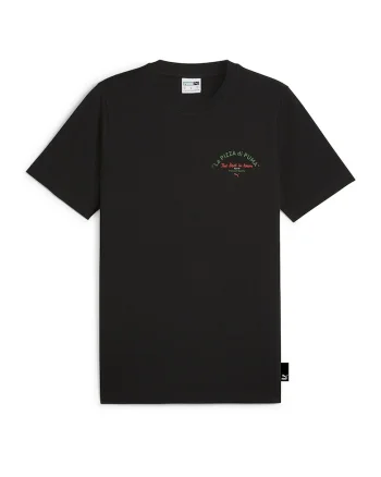 Tricou cu decolteu la baza gatului si imprimeu, Negru
