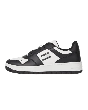 Pantofi sport de piele cu model colorblock, Negru