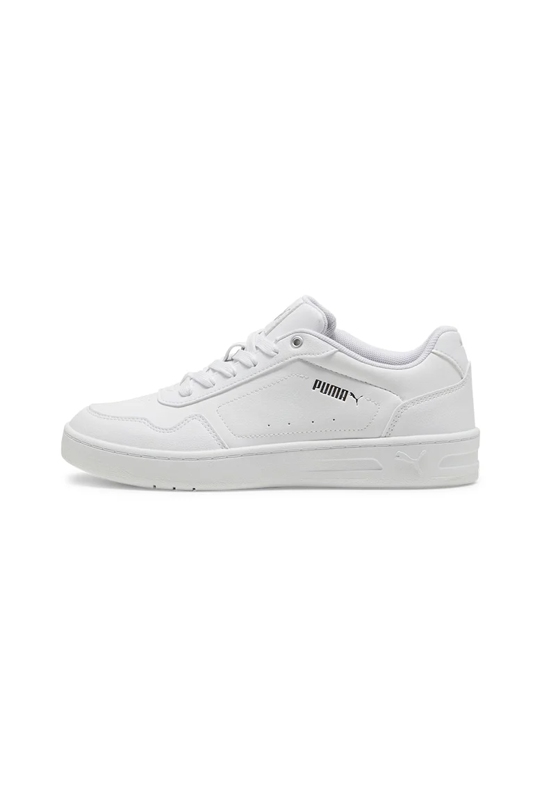 Pantofi sport de piele ecologica Court Classy, Alb optic