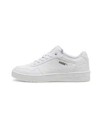 Pantofi sport de piele ecologica Court Classy, Alb optic