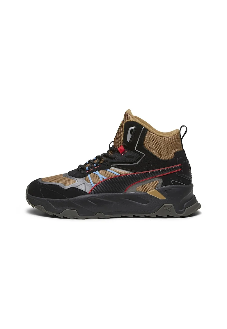Pantofi sport mid-high Scuderia Ferrari Trinity, Negru/Maro nisip