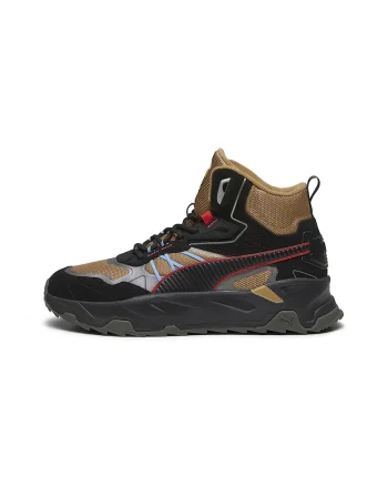 Pantofi sport mid-high Scuderia Ferrari Trinity, Negru/Maro nisip