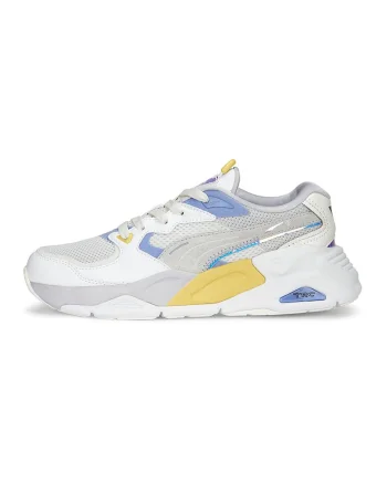 Pantofi sport cu model colorblock si garnituri de plasa Mira Dimensions, Alb/Gri deschis