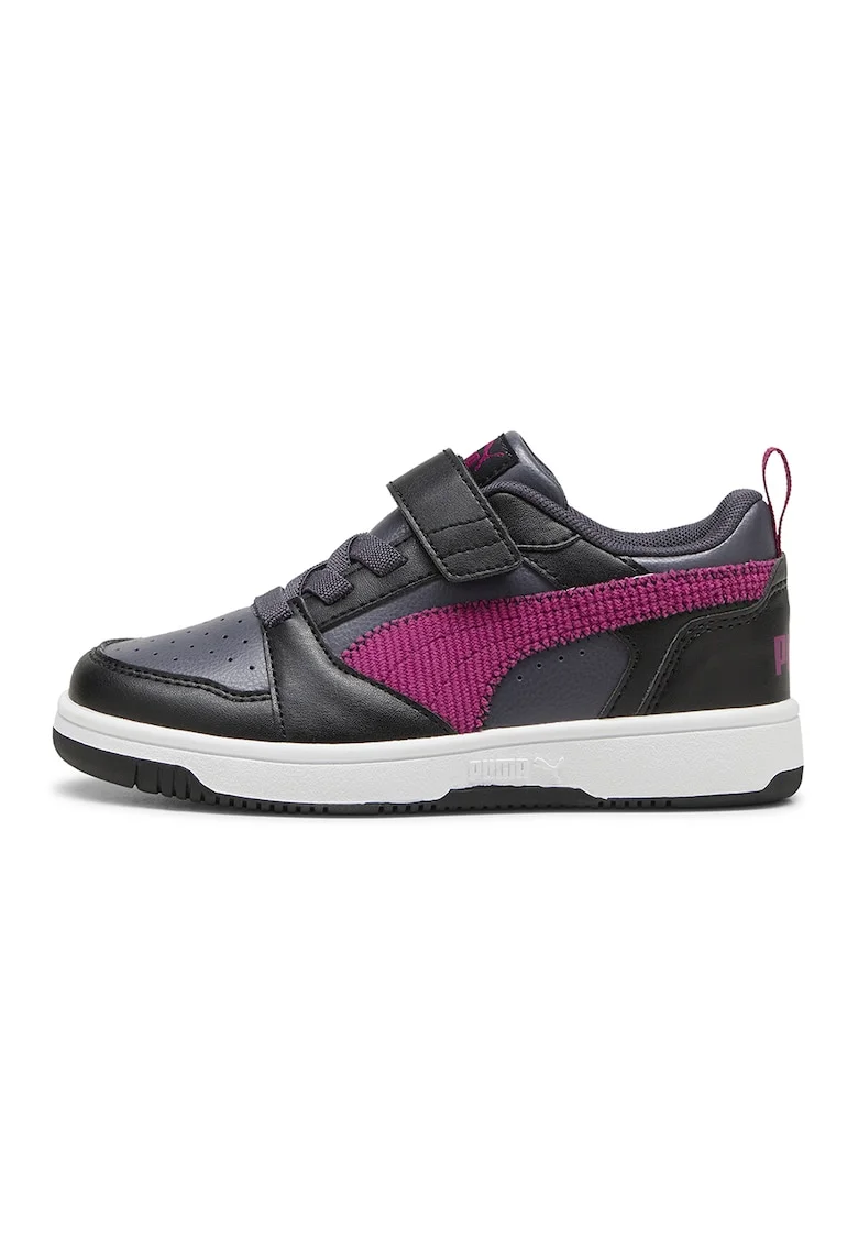 Pantofi sport cu bareta cu inchidere velcro Rebound V6, Negru/Gri carbune/Albastru lavanda