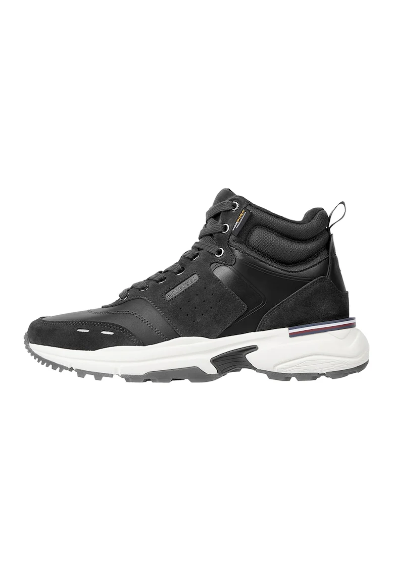 Pantofi sport medii cu detalii de piele intoarsa, Negru