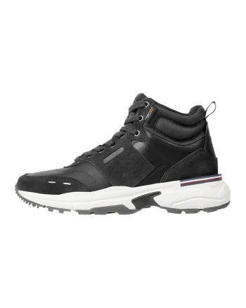 Pantofi sport medii cu detalii de piele intoarsa, Negru