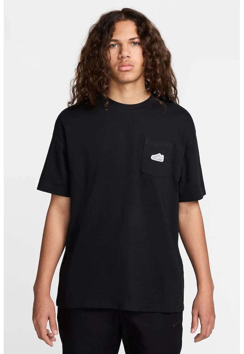 Tricou cu decolteu la baza gatului Lifestyle, Negru