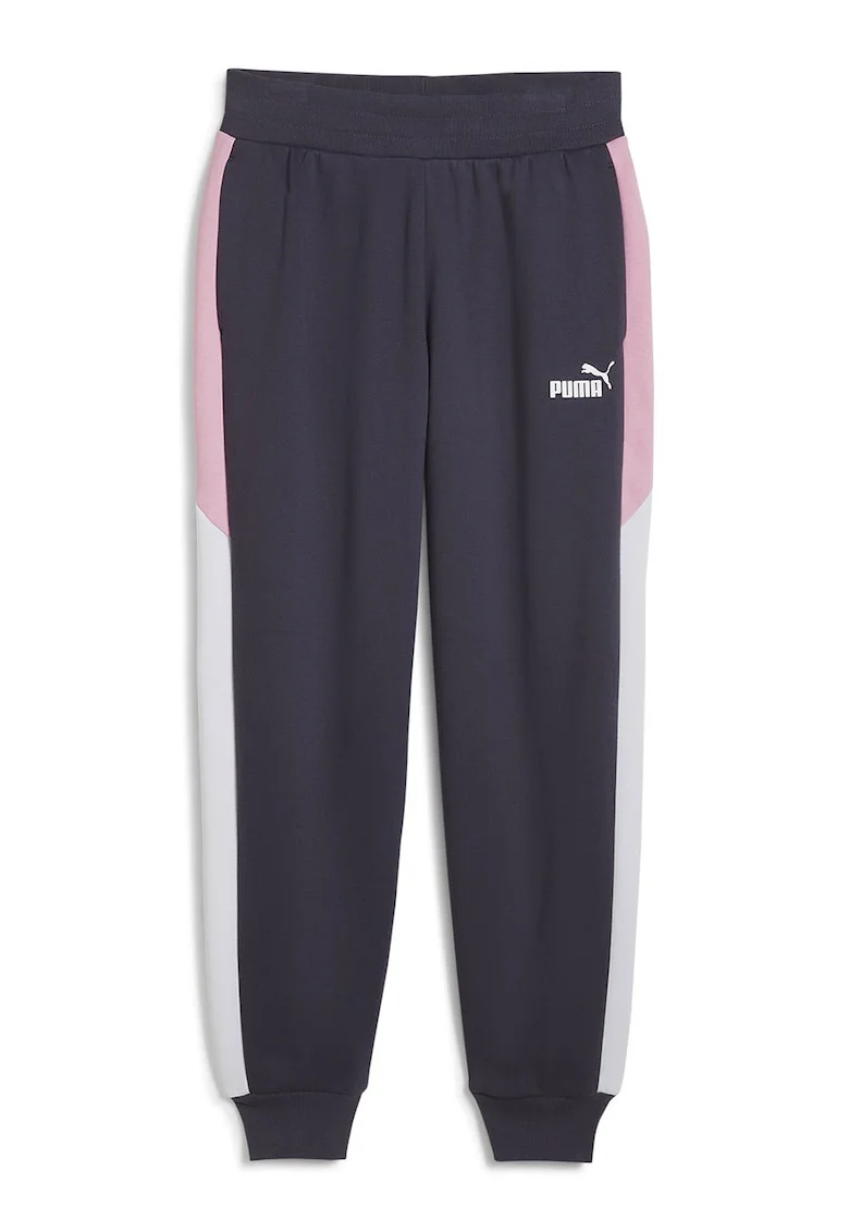 Pantaloni de trening cu detalii contrastante Power, Alb/Roz deschis/Gri antracit