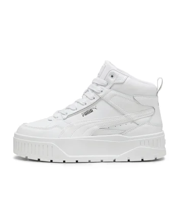 Pantofi sport mid-high de piele si piele ecologica Karmen II Idol, Alb optic