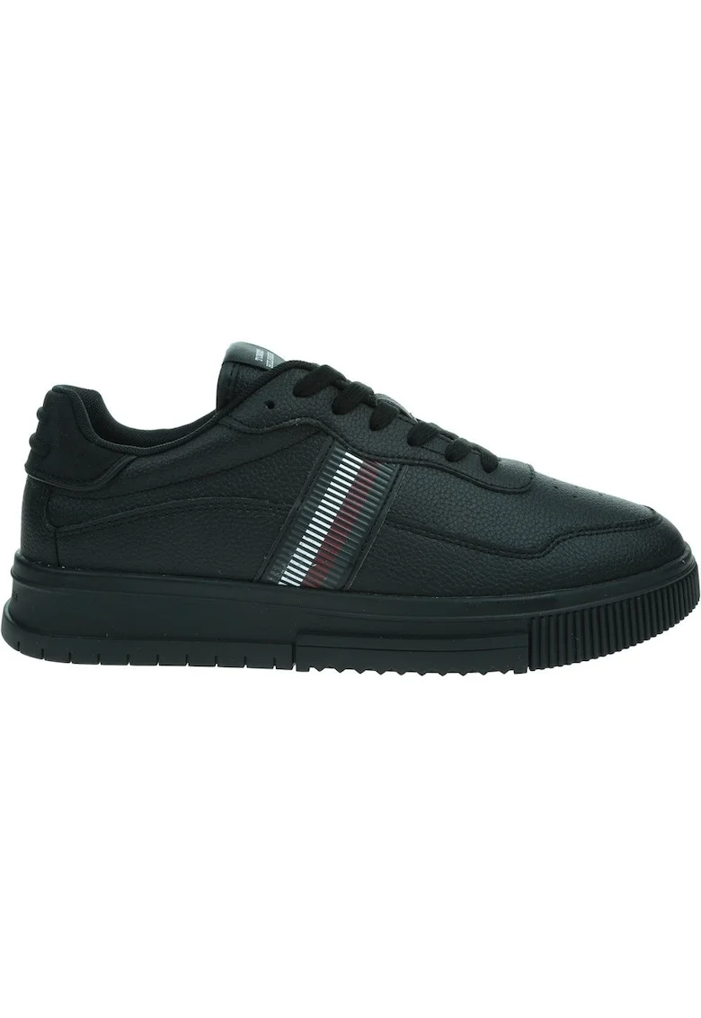 Pantofi Supercup Stripes Tumbled,  Piele naturala, Negru, Negru