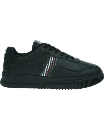 Pantofi Supercup Stripes Tumbled,  Piele naturala, Negru, Negru