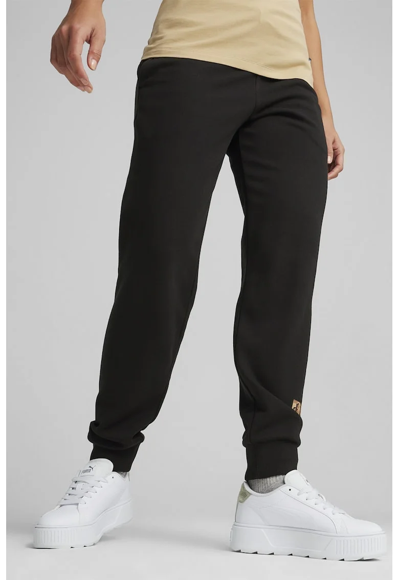 Pantaloni de trening cu snur de ajustare in talie ESS+, Negru