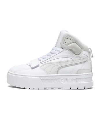 Pantofi sport flatform mid-cut Mayze, Alb/Gri cenusiu