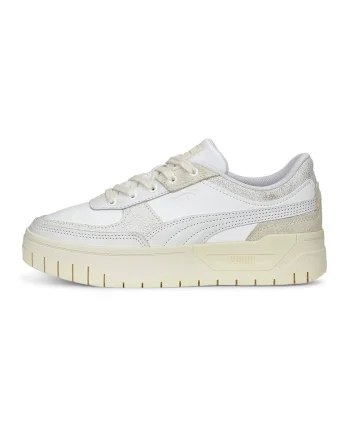 Pantofi sport cu insertii din piele Cali Dream Thrifted, Alb