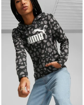 Hanorac cu model si imprimeu logo, Negru/Gri