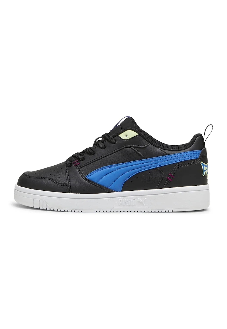 Pantofi sport din piele ecologica cu segmente din material textil Rebound, Negru/Albastru royal