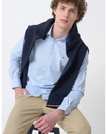 Camasa regular fit cu logo discret, Albastru pastel