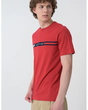 Tricou cu imprimeu logo, Rosu vermillion