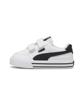 Pantofi sport Court Classic cu velcro, Negru/Alb murdar