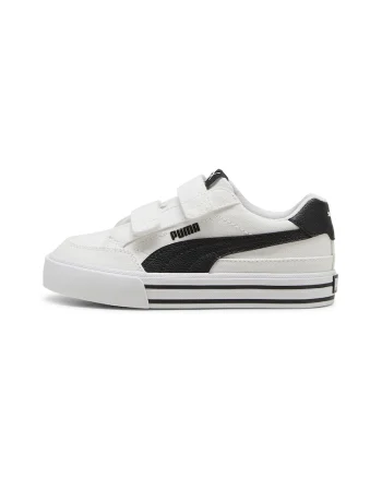 Pantofi sport cu velcro Court Classic, Negru/Alb murdar