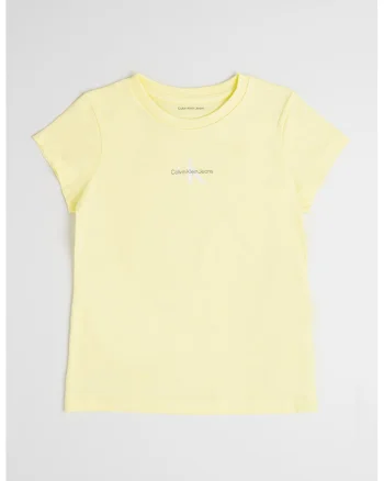 Tricou de bumbac cu decolteu la baza gatului, Galben pal