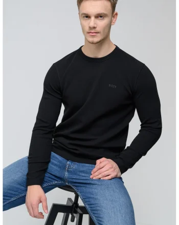 Bluza relaxed fit cu aspect texturat, Negru
