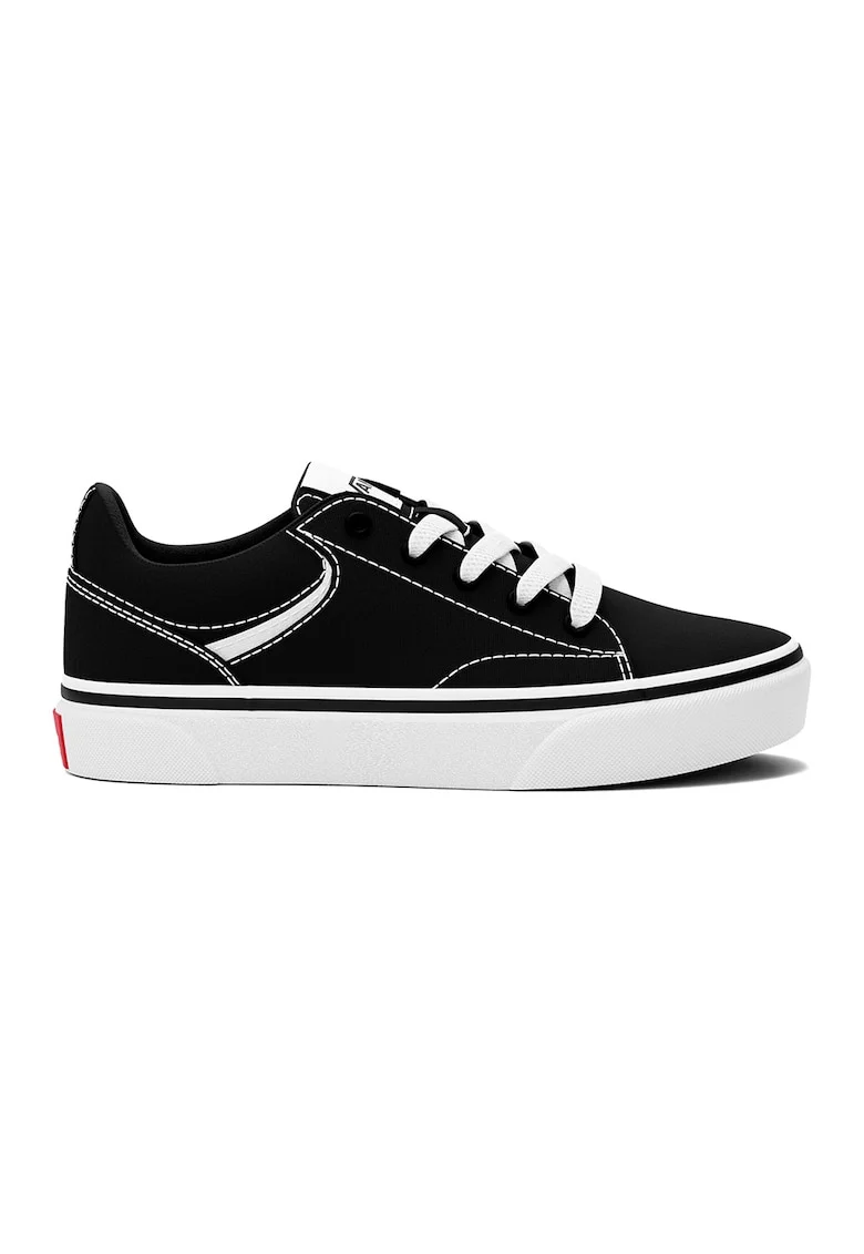 Pantofi sport din material textil cu sireturi, Negru/Alb murdar