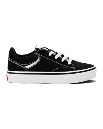 Pantofi sport din material textil cu sireturi, Negru/Alb murdar