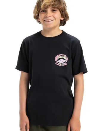 Tricou lejer de bumbac cu logo Times Up, Negru/Fucsia/Albastru deschis