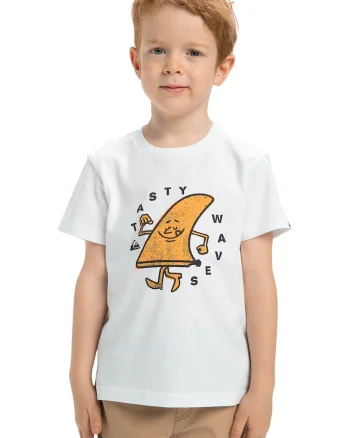 Tricou de bumbac cu imprimeu Tasty Waves, Alb/Portocaliu