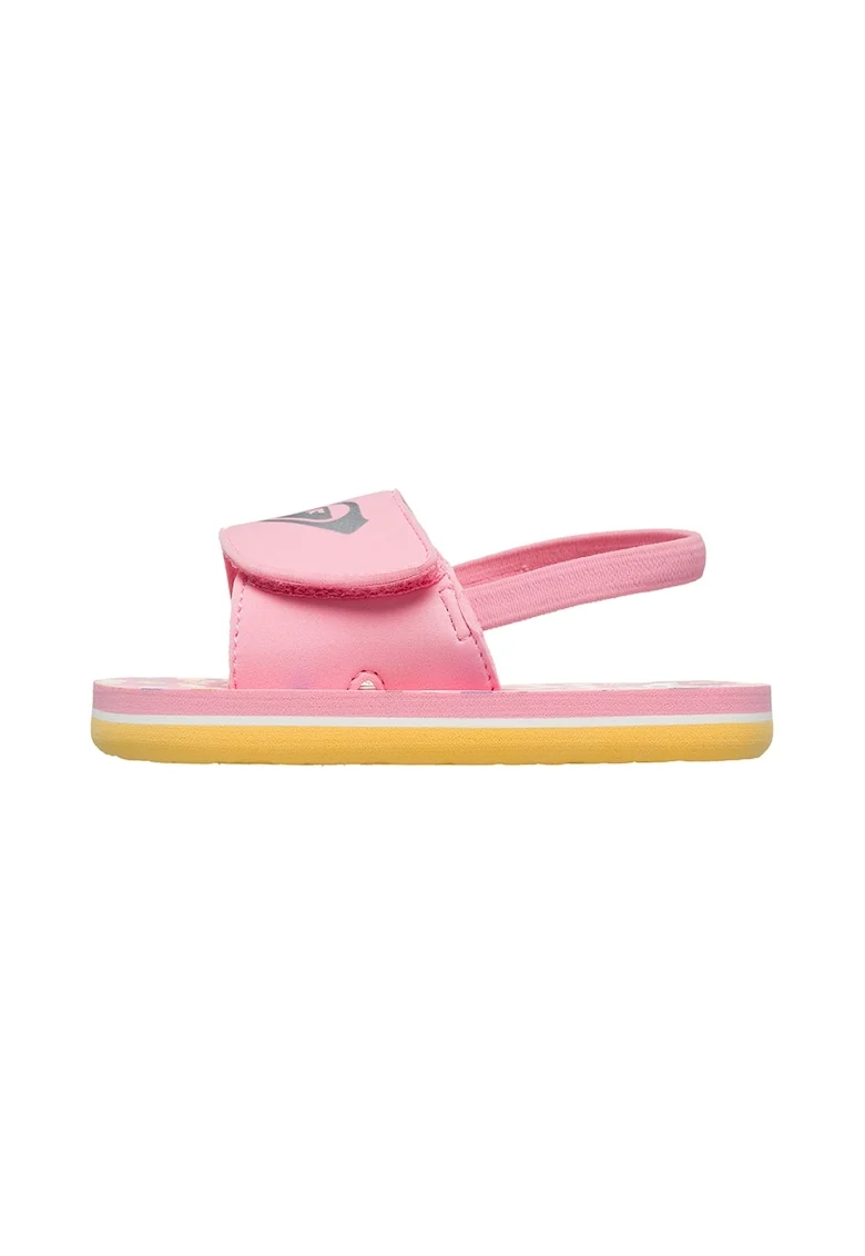 Sandale slingback cu velcro Finn, Roz pastel