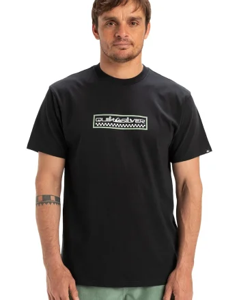 Tricou cu logo si decolteu la baza gatului Sun Dagger, Negru/Alb murdar