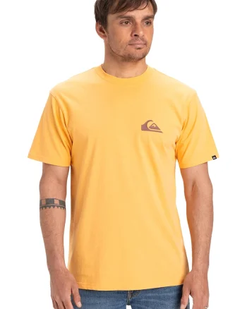 Tricou de bumbac cu logo discret Ev, Galben pai