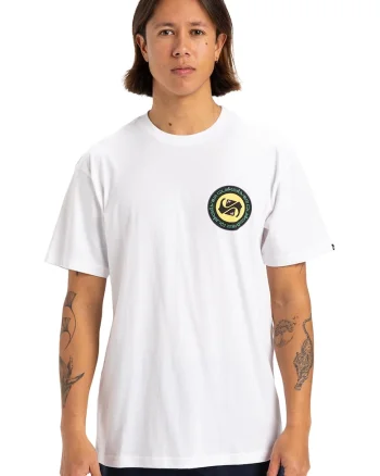 Tricou cu imprimeu pe spate Circle, Alb/Negru/Galben