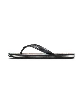 Papuci flip-flop cu logo Molokai Art, Negru stins/Alb murdar/Albastru deschis