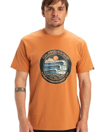 Tricou regular fit cu imprimeu, Negru/Portocaliu/Albastru