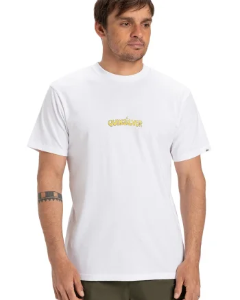 Tricou regular fit cu decolteu la baza gatului, Alb/Galben pai