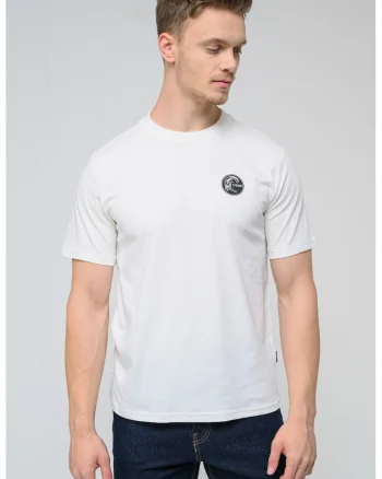 Tricou cu decolteu rotund Originals, Alb fildes/Negru