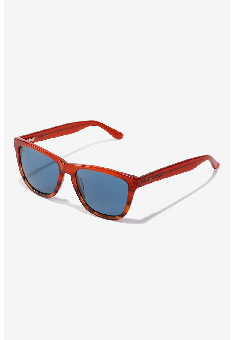 Ochelari de soare rotunzi unisex cu lentile uni, Rosu vermillion