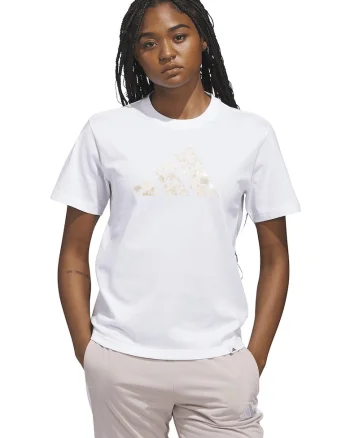 Tricou din bumbac cu imprimeu logo, Bej/Alb optic