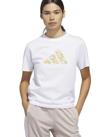 Tricou de bumbac cu logo DestiAdi, Alb