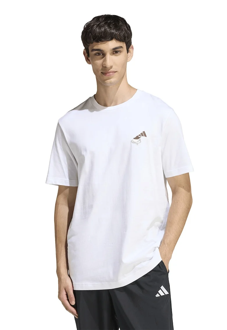 Tricou regular fit de bumbac cu imprimeu grafic Cheesecake, Alb optic
