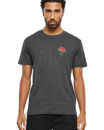 Tricou de bumbac cu imprimeu pe piept, Coral/Gri antracit