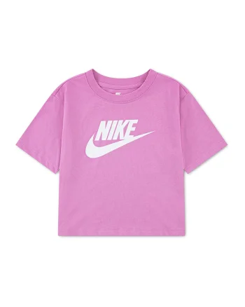 Tricou cu imprimeu logo si decolteu la baza gatului, Alb optic/Magenta