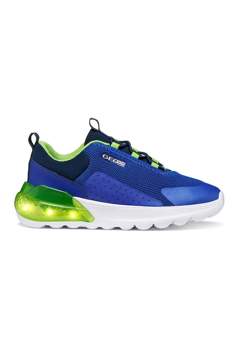 Pantofi sport Activart usori din plasa cu lumini led, Verde/Albastru royal