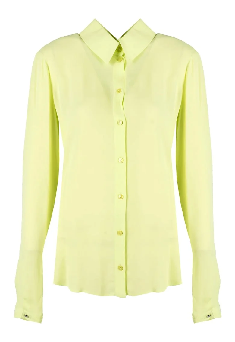 Camasa cu detaliu petrecut, Verde, 40, Verde