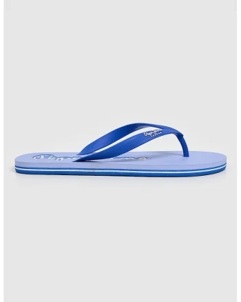 Papuci flip-flop cu logo, Alb/Albastru royal